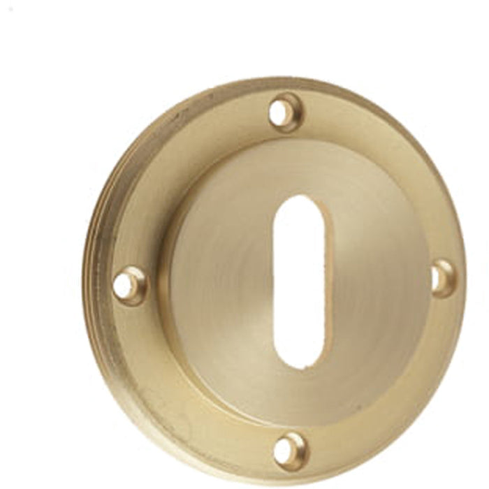 Satin Brass Standard Keyway Escutcheons Enhanced Security Style Solid Brass Hole Cover