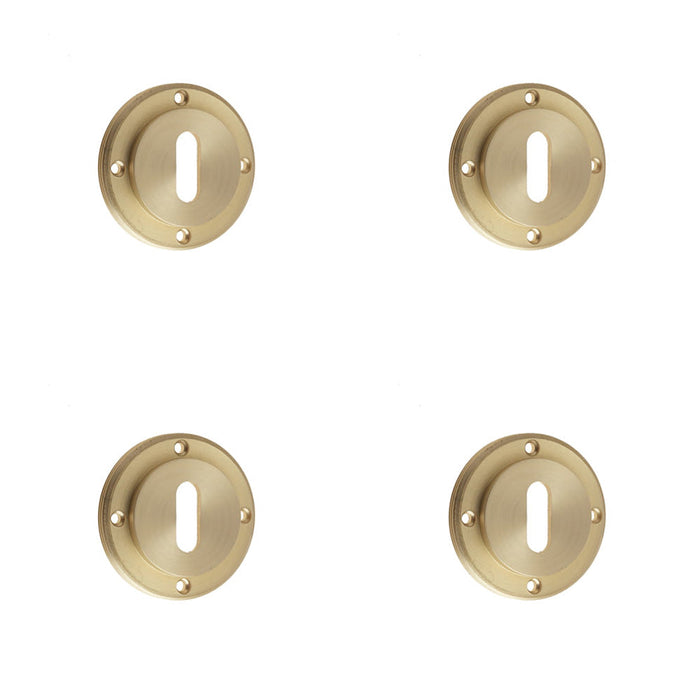 PACK Satin Brass Standard Keyway Escutcheons Enhanced Security Style Solid Brass Hole Cover