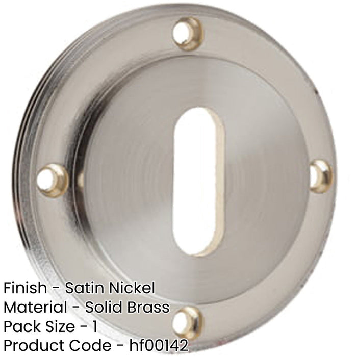 Satin Nickel Standard Keyway Escutcheons Stylish Security Solution Solid Brass Hole Cover-1