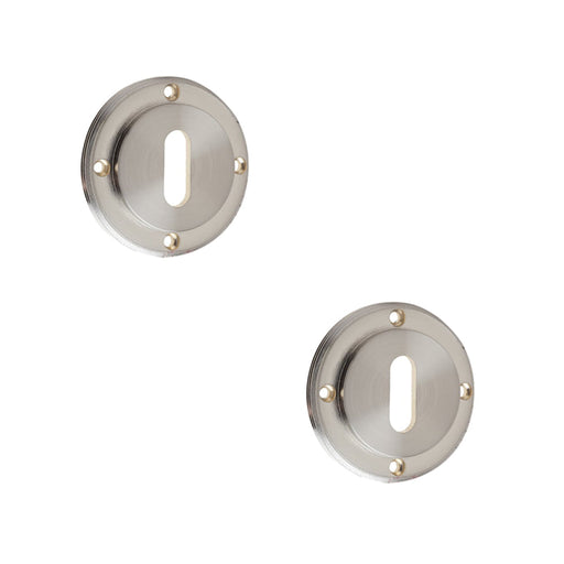 PACK Satin Nickel Standard Keyway Escutcheons Stylish Security Solution Solid Brass Hole Cover (1)