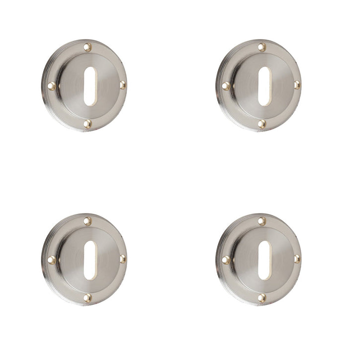 PACK Satin Nickel Standard Keyway Escutcheons Stylish Security Solution Solid Brass Hole Cover