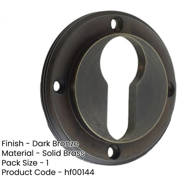 Elegant Euro Profile Escutcheons Dark Bronze Finish Solid Brass Hole Cover-1