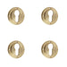 PACK Elegant Satin Brass Euro Profile Escutcheons with Keyway Design Solid Brass Hole Cover