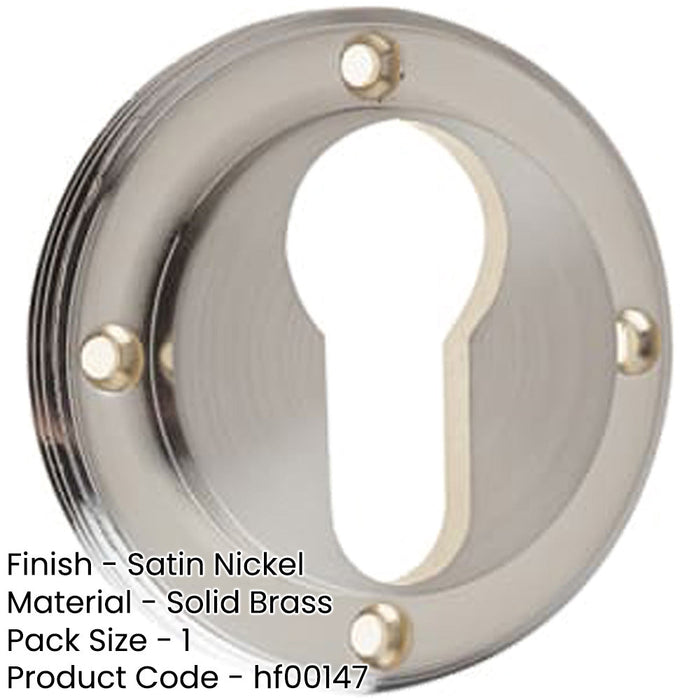 Stylish Euro Profile Escutcheons Satin Nickel Finish Solid Brass Hole Cover-1
