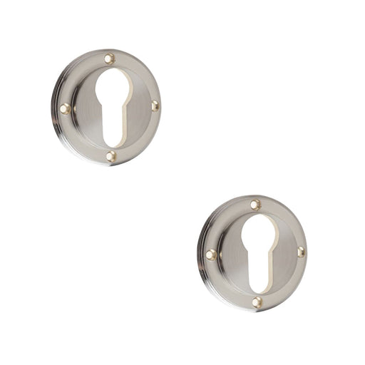 PACK Stylish Euro Profile Escutcheons Satin Nickel Finish Solid Brass Hole Cover (1)