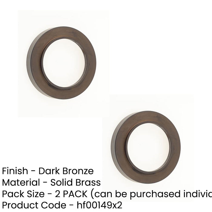 PACK Elegant Dark Bronze Plain Outer Roses Escutcheons Solid Brass Hole Cover (1)-1