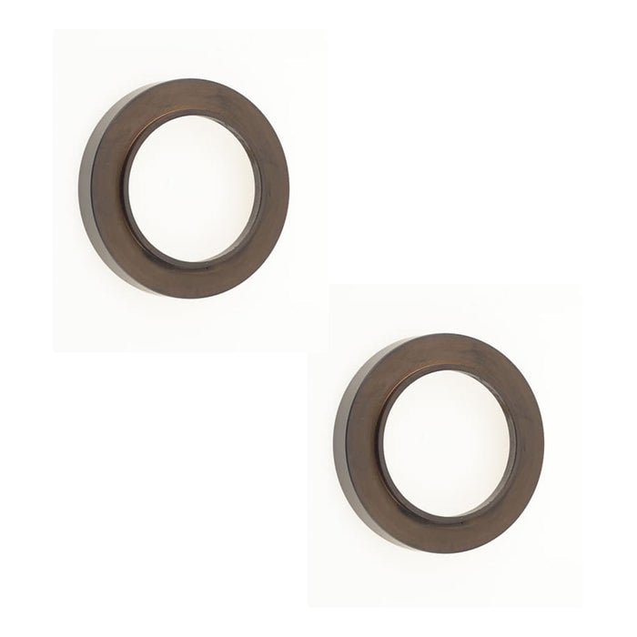PACK Elegant Dark Bronze Plain Outer Roses Escutcheons Solid Brass Hole Cover (1)