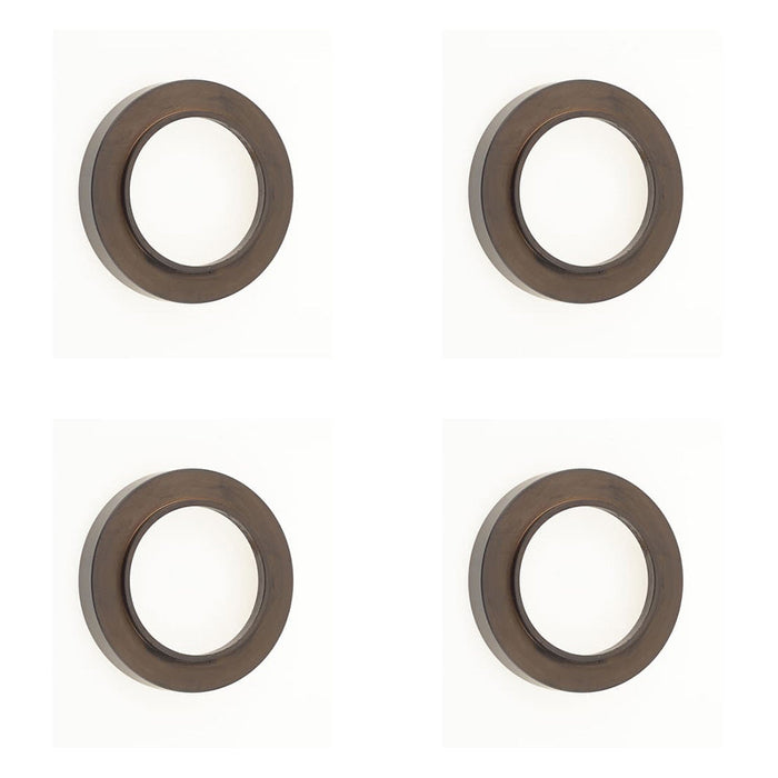 PACK Elegant Dark Bronze Plain Outer Roses Escutcheons Solid Brass Hole Cover