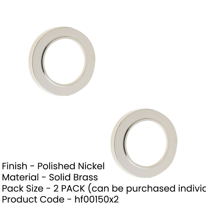 PACK Elegant Plain Outer Roses Escutcheons Polished Nickel Solid Brass Hole Cover (1)-1