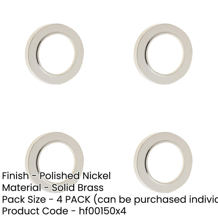 PACK Elegant Plain Outer Roses Escutcheons Polished Nickel Solid Brass Hole Cover-1