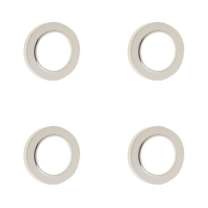 PACK Elegant Plain Outer Roses Escutcheons Polished Nickel Solid Brass Hole Cover