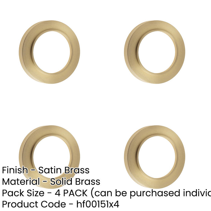 PACK Elegant Satin Brass Outer Roses Escutcheons Solid Brass Hole Cover-1