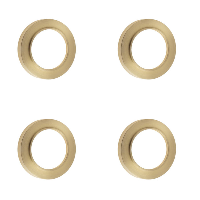 PACK Elegant Satin Brass Outer Roses Escutcheons Solid Brass Hole Cover