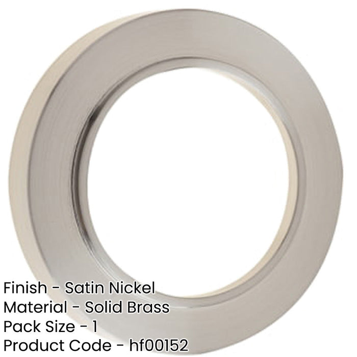 Elegant Satin Nickel Plain Outer Rose Escutcheons Solid Brass Hole Cover-1