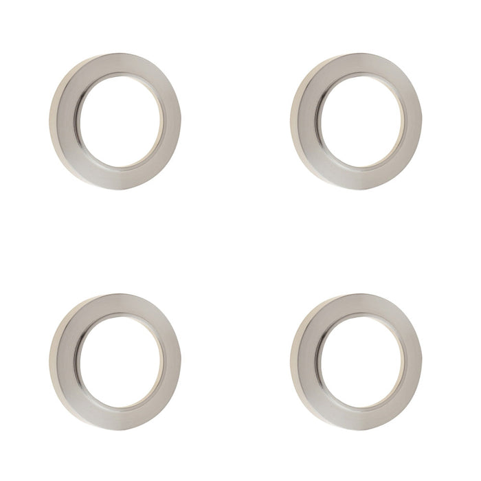 PACK Elegant Satin Nickel Plain Outer Rose Escutcheons Solid Brass Hole Cover