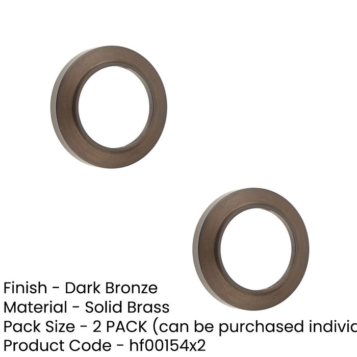 PACK Elegant Chamfered Outer Roses Escutcheons Dark Bronze Finish Solid Brass Hole Cover (1)-1