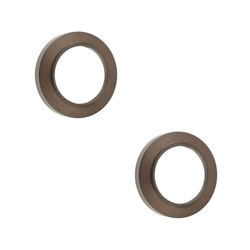 PACK Elegant Chamfered Outer Roses Escutcheons Dark Bronze Finish Solid Brass Hole Cover (1)