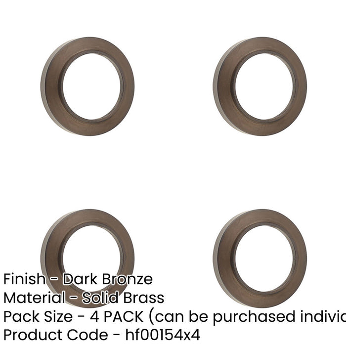 PACK Elegant Chamfered Outer Roses Escutcheons Dark Bronze Finish Solid Brass Hole Cover-1