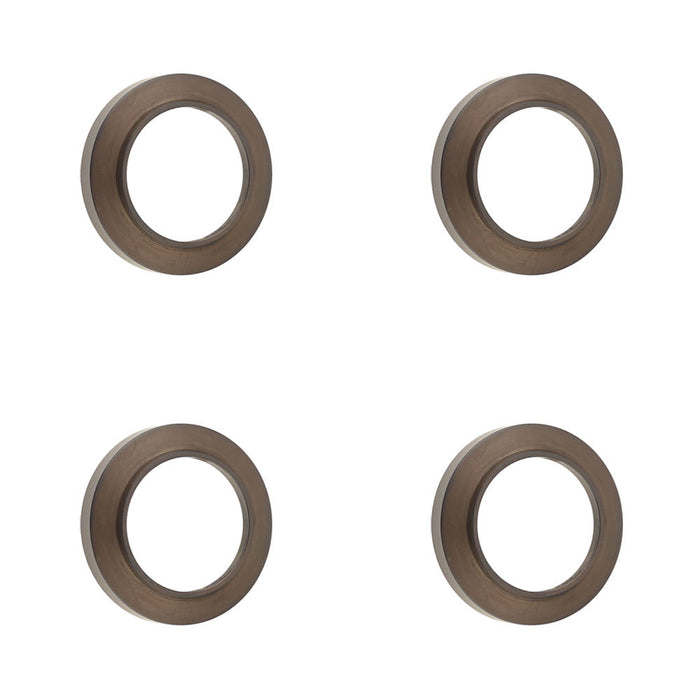 PACK Elegant Chamfered Outer Roses Escutcheons Dark Bronze Finish Solid Brass Hole Cover