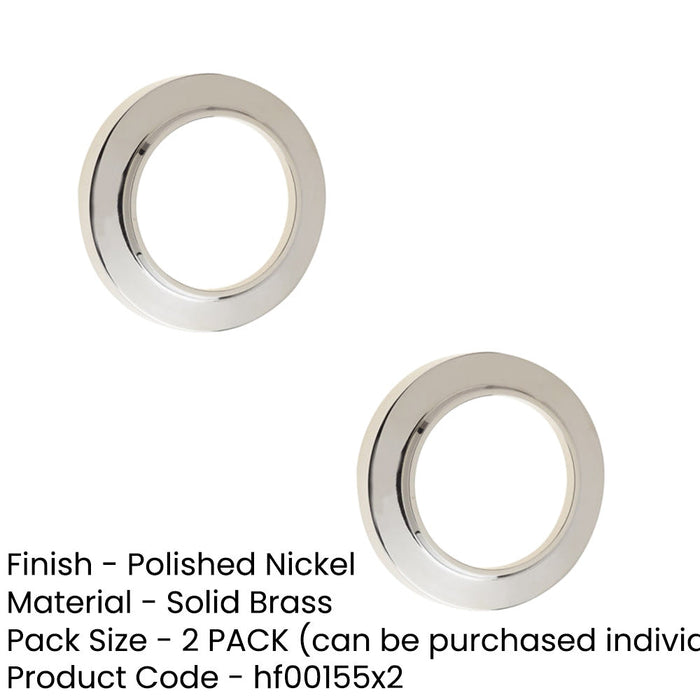 PACK Elegant Chamfered Outer Roses Escutcheons Polished Nickel Solid Brass Hole Cover (1)-1