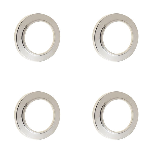 PACK Elegant Chamfered Outer Roses Escutcheons Polished Nickel Solid Brass Hole Cover