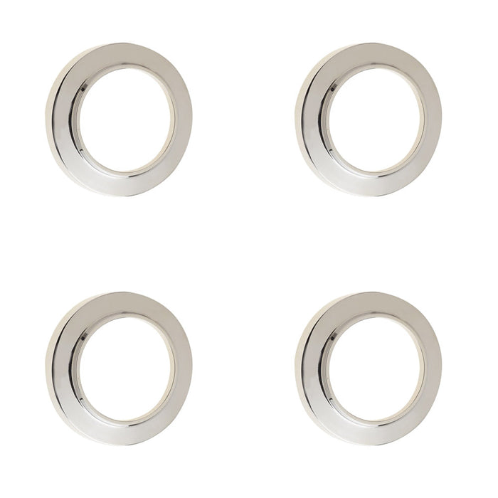 PACK Elegant Chamfered Outer Roses Escutcheons Polished Nickel Solid Brass Hole Cover