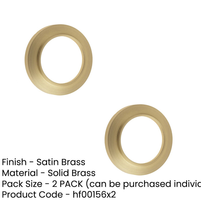 PACK Elegant Chamfered Outer Roses Escutcheons Satin Brass Finish Solid Brass Hole Cover (1)-1