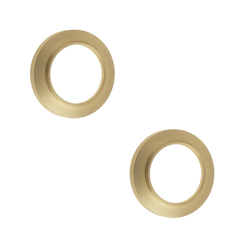 PACK Elegant Chamfered Outer Roses Escutcheons Satin Brass Finish Solid Brass Hole Cover (1)