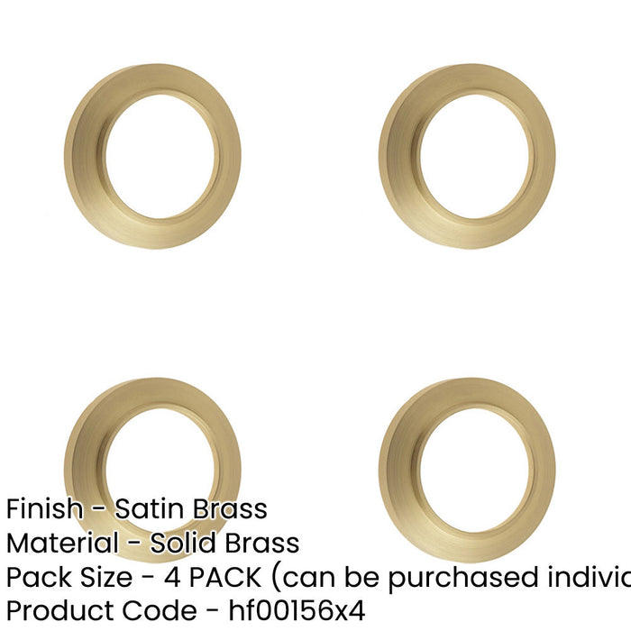 PACK Elegant Chamfered Outer Roses Escutcheons Satin Brass Finish Solid Brass Hole Cover-1