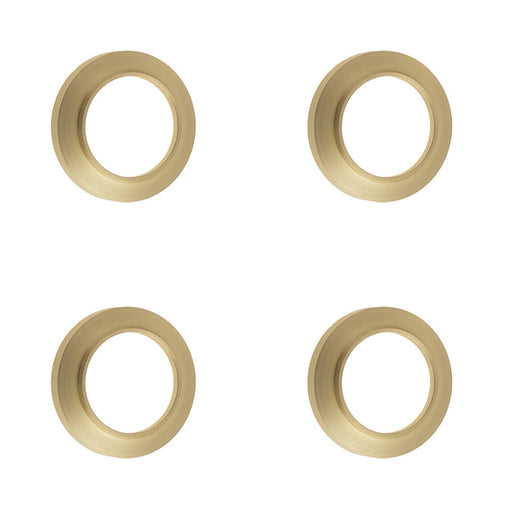 PACK Elegant Chamfered Outer Roses Escutcheons Satin Brass Finish Solid Brass Hole Cover