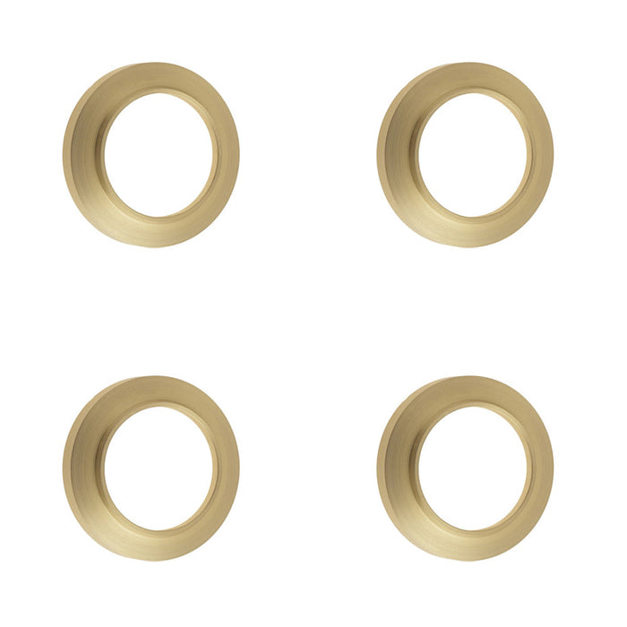 PACK Elegant Chamfered Outer Roses Escutcheons Satin Brass Finish Solid Brass Hole Cover