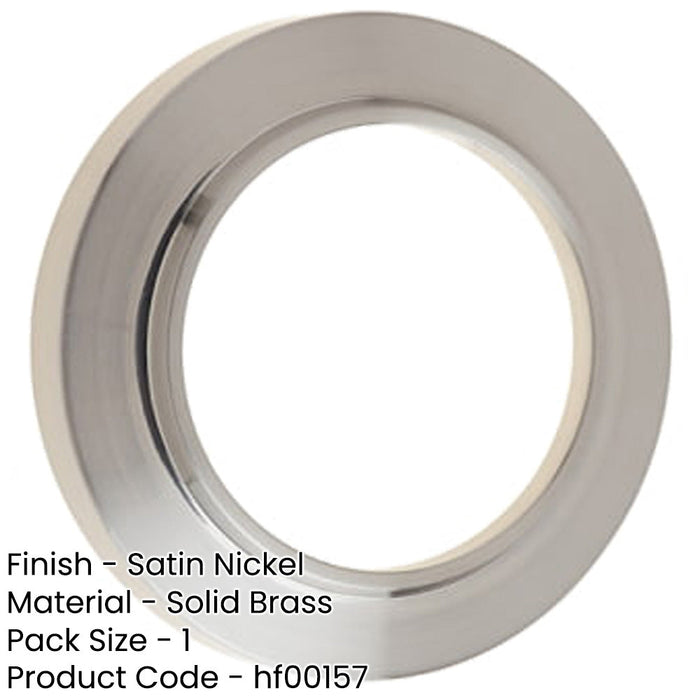 Elegant Chamfered Outer Roses Escutcheons Satin Nickel Finish Solid Brass Hole Cover-1