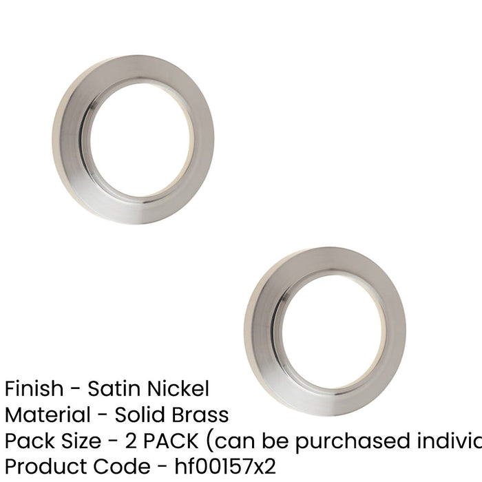 PACK Elegant Chamfered Outer Roses Escutcheons Satin Nickel Finish Solid Brass Hole Cover (1)-1