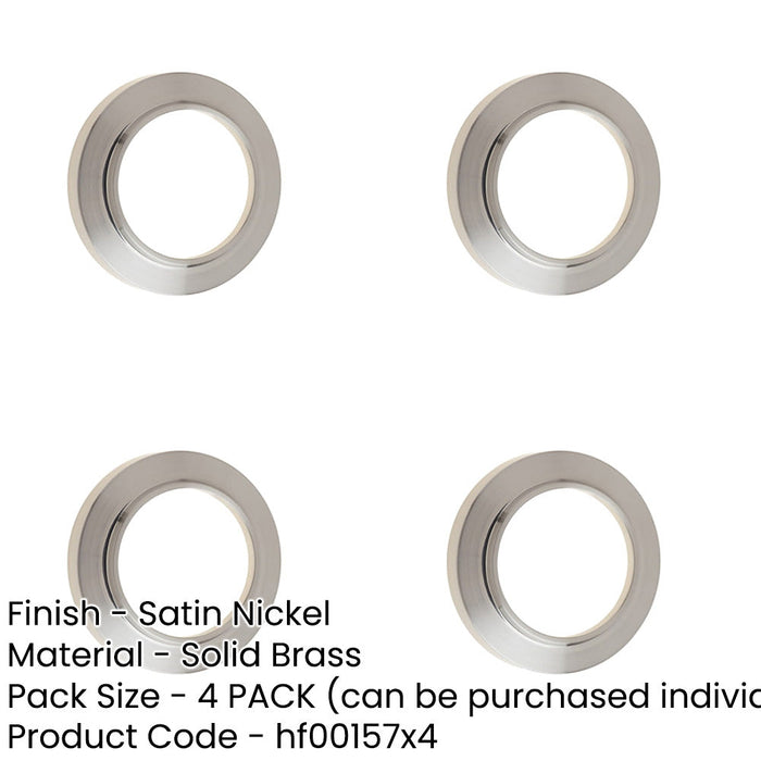PACK Elegant Chamfered Outer Roses Escutcheons Satin Nickel Finish Solid Brass Hole Cover-1