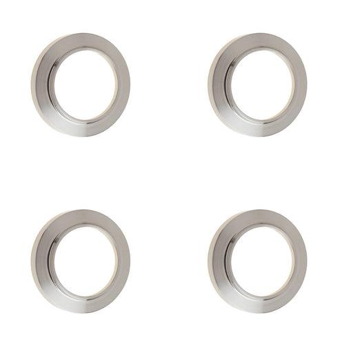 PACK Elegant Chamfered Outer Roses Escutcheons Satin Nickel Finish Solid Brass Hole Cover