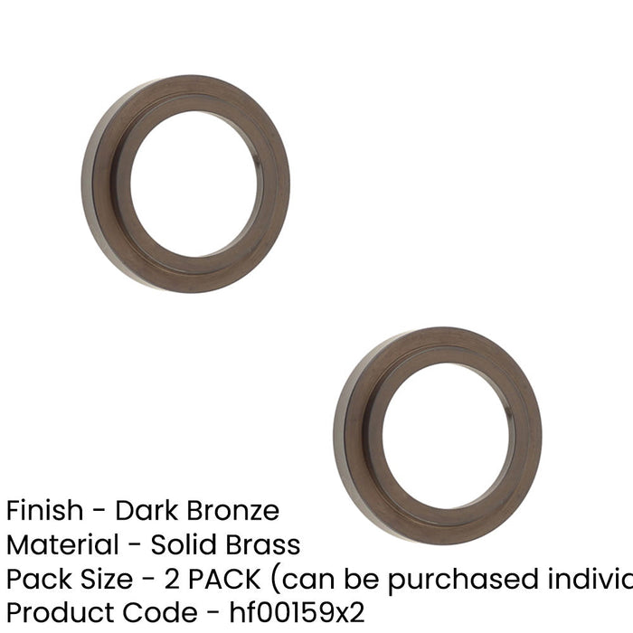 PACK Elegant Dark Bronze Stepped Outer Rose Escutcheons Solid Brass Hole Cover (1)-1
