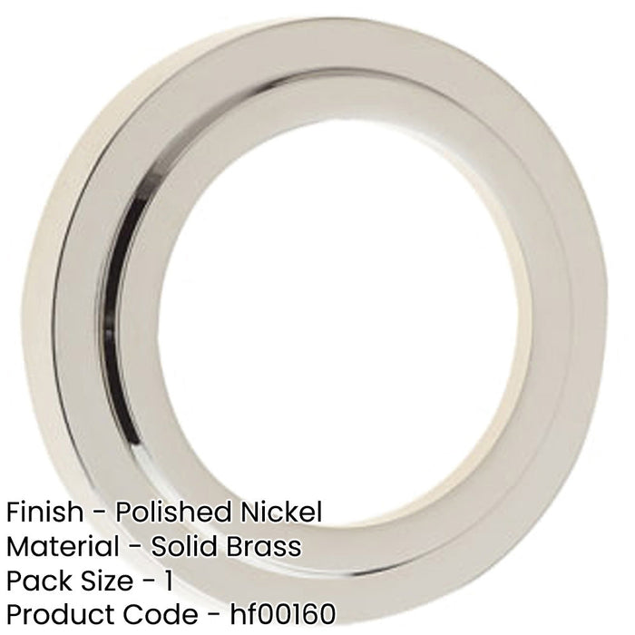 Polished Nickel Stepped Outer Roses Elegant Escutcheons Solid Brass Hole Cover-1