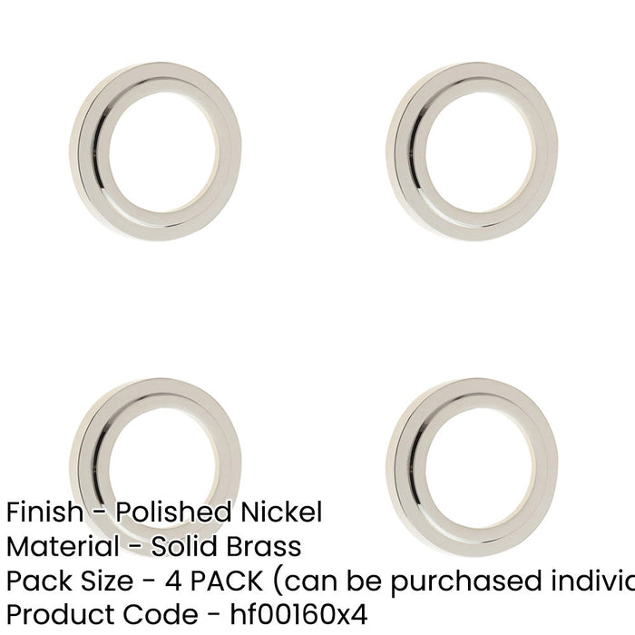 PACK Polished Nickel Stepped Outer Roses Elegant Escutcheons Solid Brass Hole Cover-1