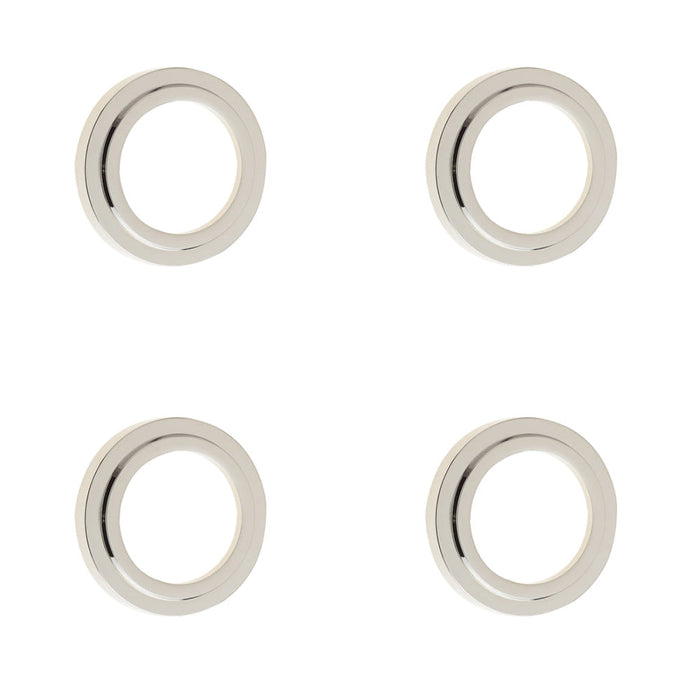 PACK Polished Nickel Stepped Outer Roses Elegant Escutcheons Solid Brass Hole Cover