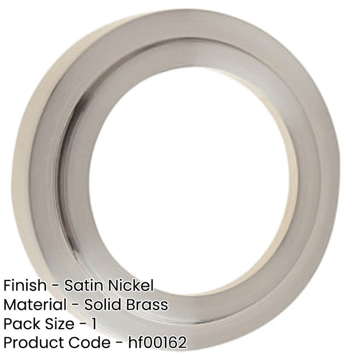 Satin Nickel Stepped Outer Roses Escutcheons Luxury Door Hardware Solid Brass Hole Cover-1
