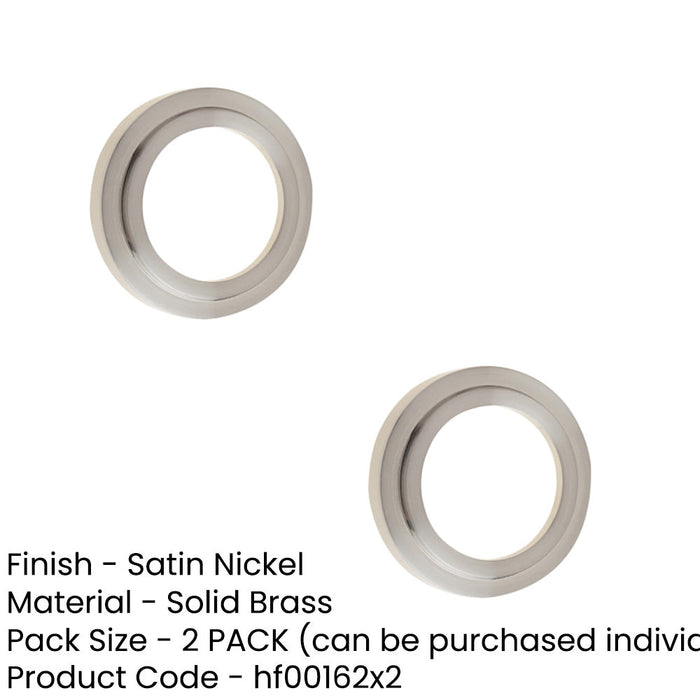 PACK Satin Nickel Stepped Outer Roses Escutcheons Luxury Door Hardware Solid Brass Hole Cover (1)-1