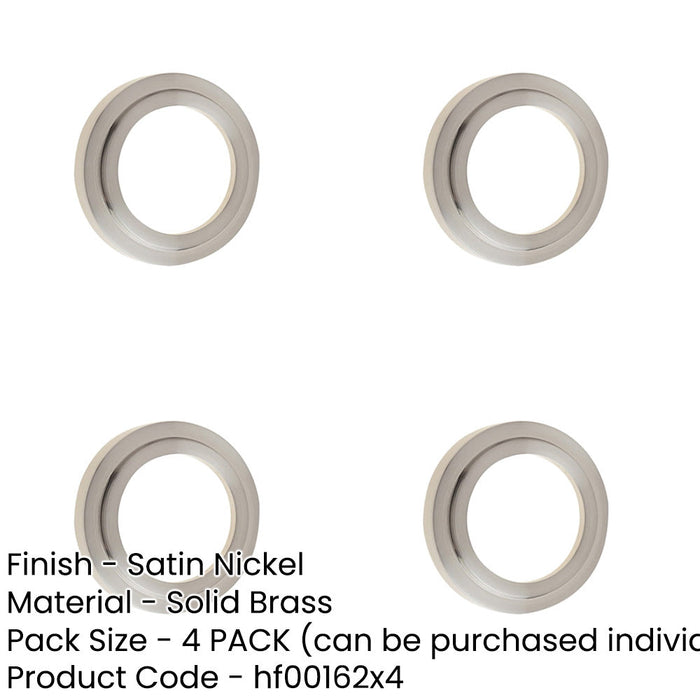 PACK Satin Nickel Stepped Outer Roses Escutcheons Luxury Door Hardware Solid Brass Hole Cover-1