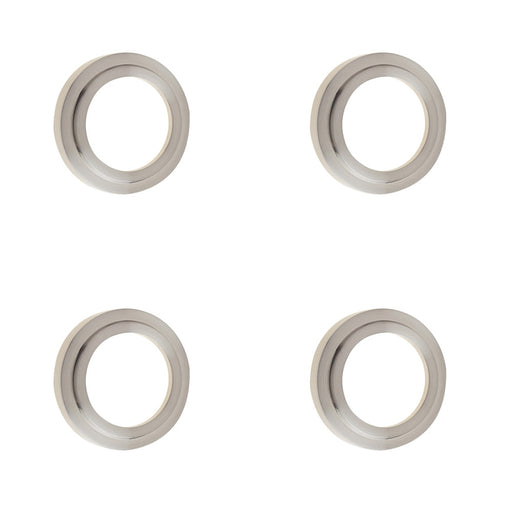 PACK Satin Nickel Stepped Outer Roses Escutcheons Luxury Door Hardware Solid Brass Hole Cover