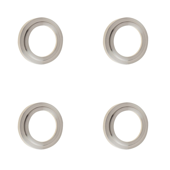 PACK Satin Nickel Stepped Outer Roses Escutcheons Luxury Door Hardware Solid Brass Hole Cover