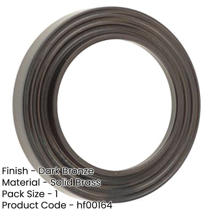 Elegant Reeded Outer Roses Doors Dark Bronze Finish Solid Brass Hole Cover-1