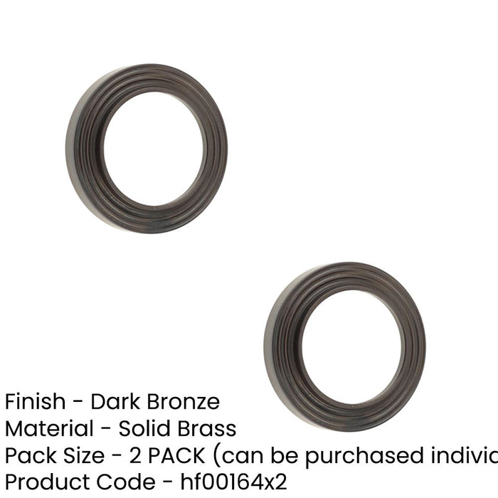 PACK Elegant Reeded Outer Roses Doors Dark Bronze Finish Solid Brass Hole Cover (1)-1