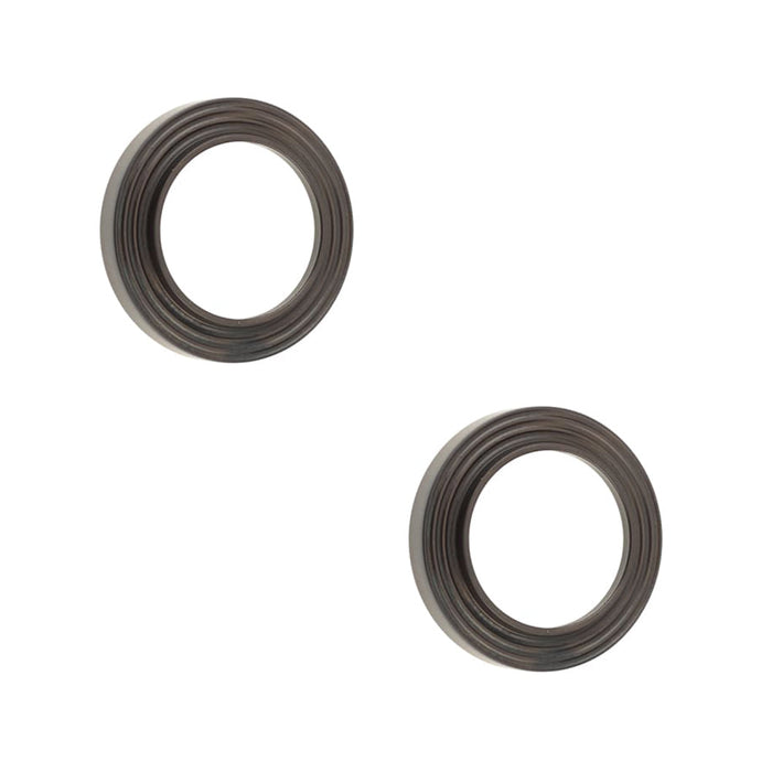 PACK Elegant Reeded Outer Roses Doors Dark Bronze Finish Solid Brass Hole Cover (1)