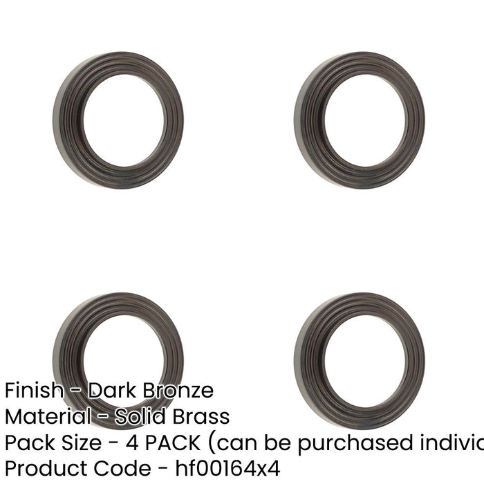 PACK Elegant Reeded Outer Roses Doors Dark Bronze Finish Solid Brass Hole Cover-1