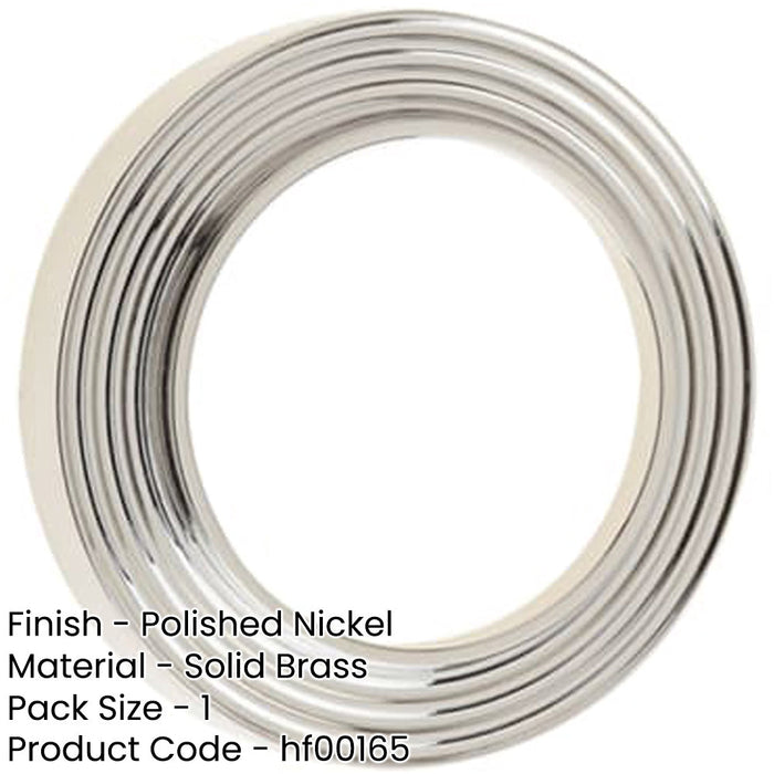 Elegant Reeded Outer Roses Escutcheons Polished Nickel Finish Solid Brass Hole Cover-1