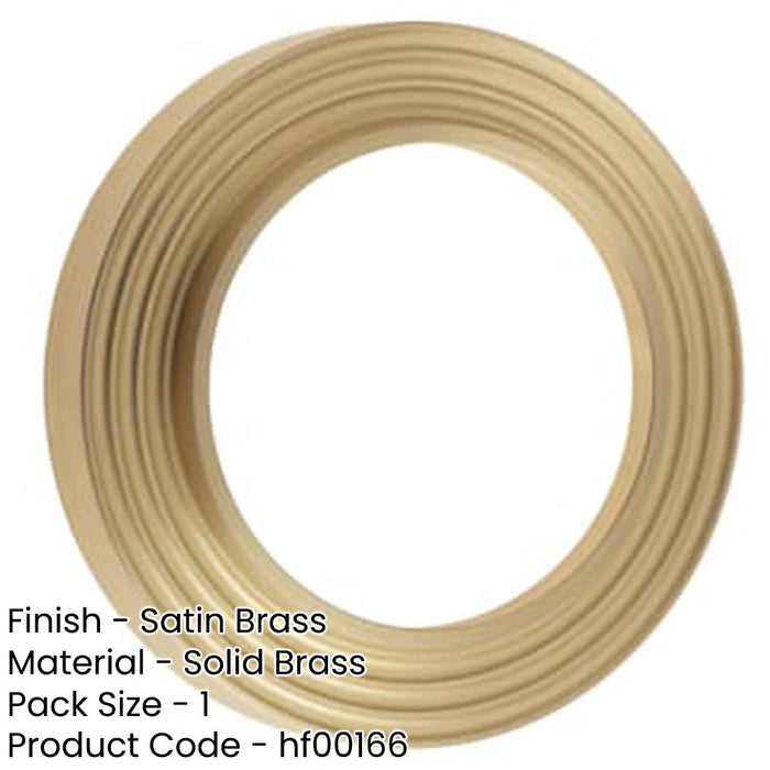 Reeded Outer Roses Escutcheons Satin Brass Finish Solid Brass Hole Cover-1